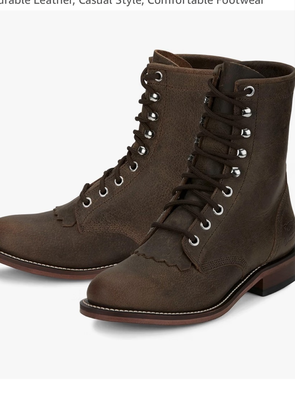 Justin McKean 7” Lace up Roper Boots